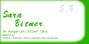 sara bitner business card